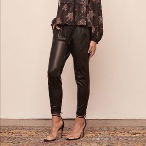 Cuffed tapered joggers w/ suede stripe